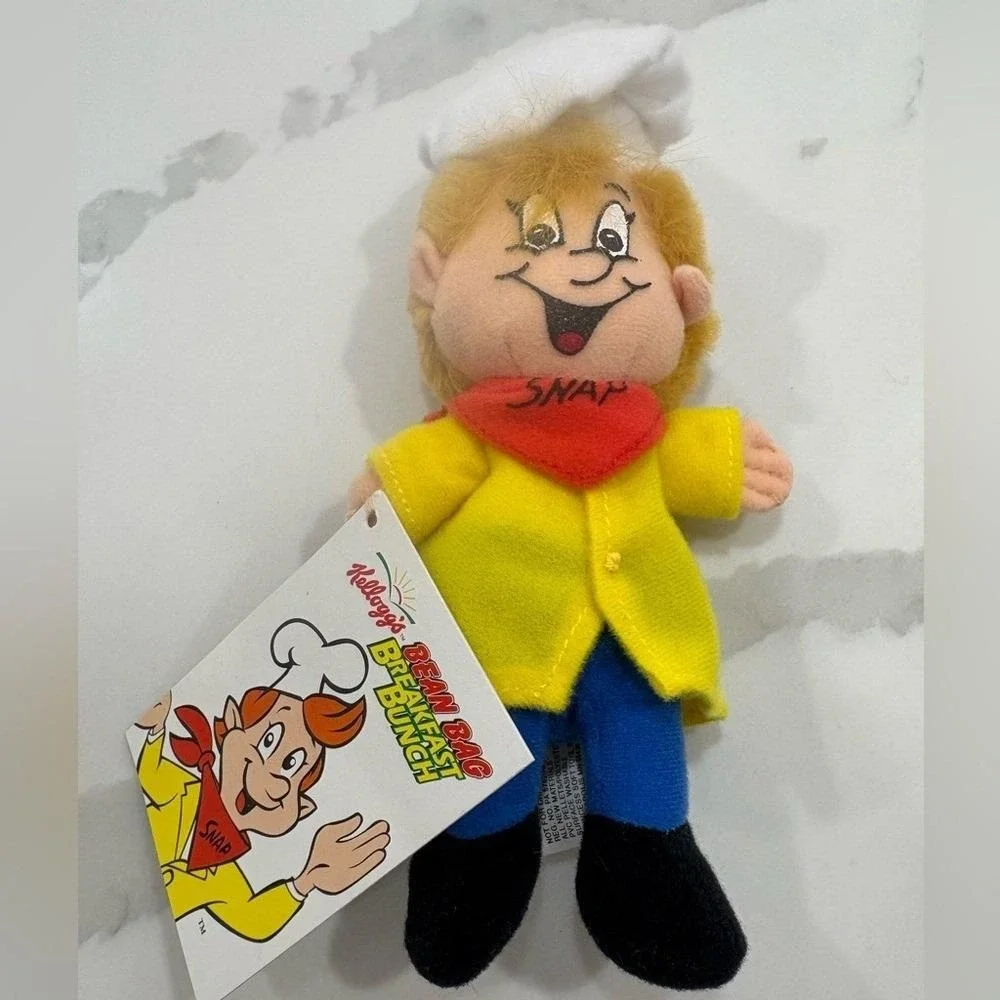 1997 Kellogg's Snap Crackle Pop Bean Bag Plush Rice Krispies NWT Set of 3